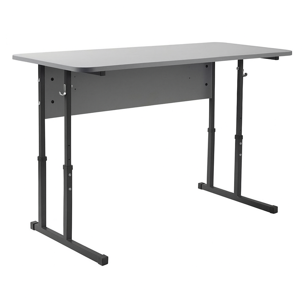 2-місний учнівський стіл, на квадратній металевій трубі, для навчальних закладів, ЛЕЛЕКА, 1200х500х640-760 мм.